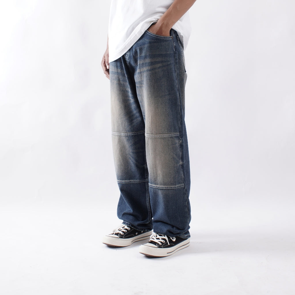 WISED | NORD | WASHED JEANS ACCENT DOUBLE KNEE BAGGY FIT