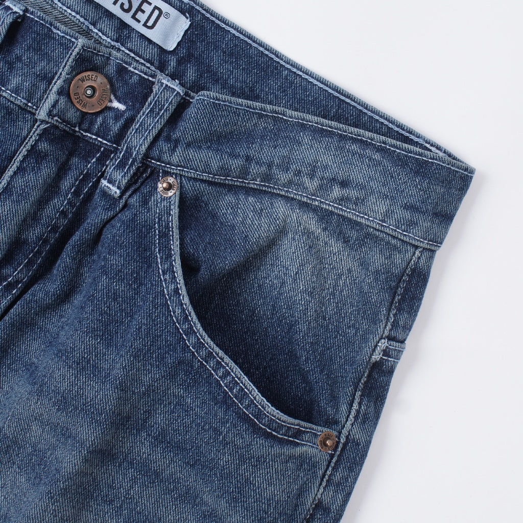 WISED | HAVRE | WASHED JEANS ACCENT DOUBLE KNEE BAGGY FIT