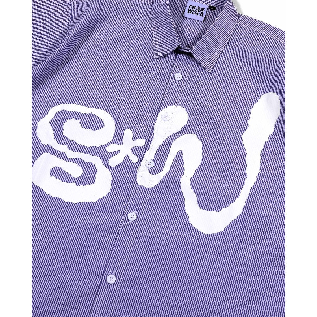 WISED X SHINING | GRIDLINE | BOXY STRIPE SHIRT